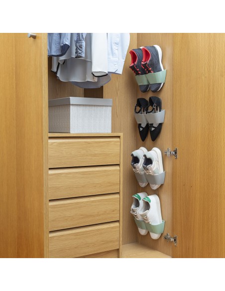 Range‑chaussures adhésif mural – Gain de place instantané