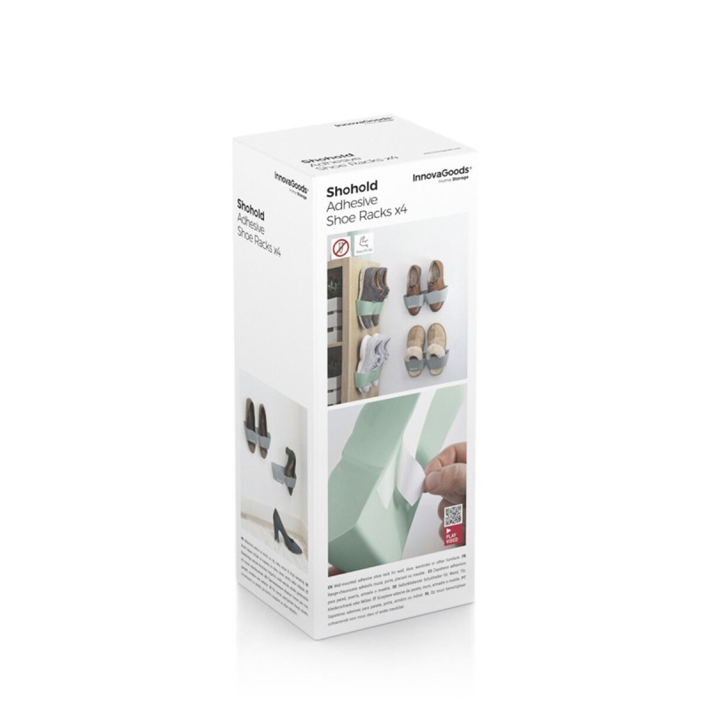 Range‑chaussures adhésif mural – Gain de place instantané