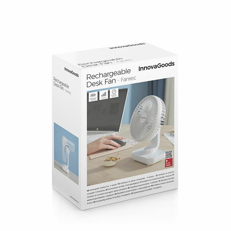 Ventilateur rechargeable Fanrec Ø5,4" 3600 mAh – Compact et moderne