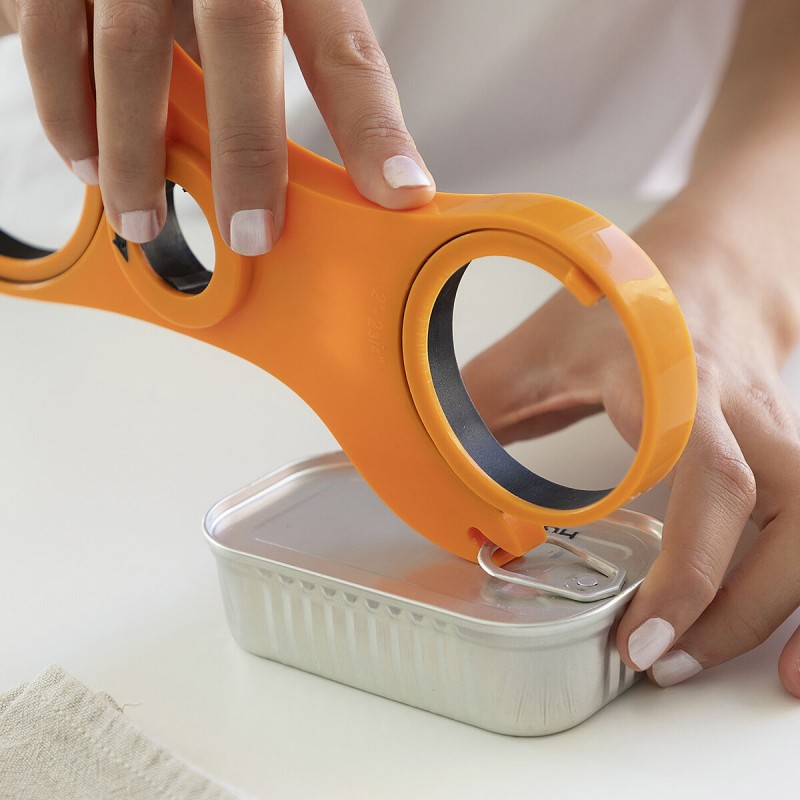 Ouvre‑boîtes multifonction 5‑en‑1 – Prise confortable