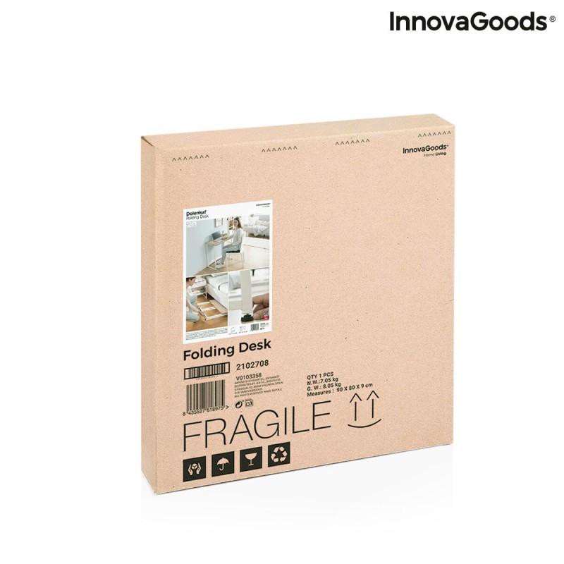 Bureau pliant InnovaGoods V0103358 Blanc (Reconditionné B)