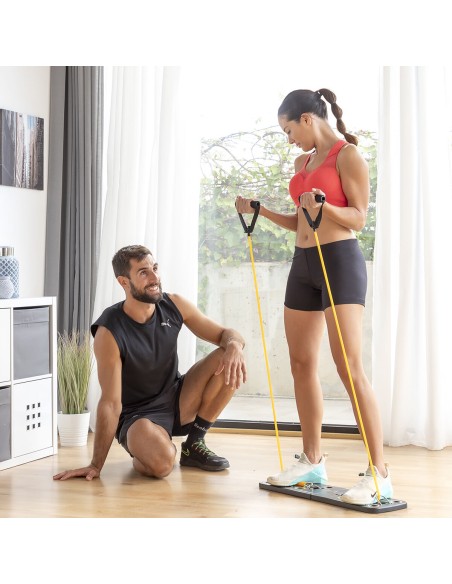 Planche de Pompes Push-Up avec Bandes de Résistance et Guide d'exercices Pulsher InnovaGoods