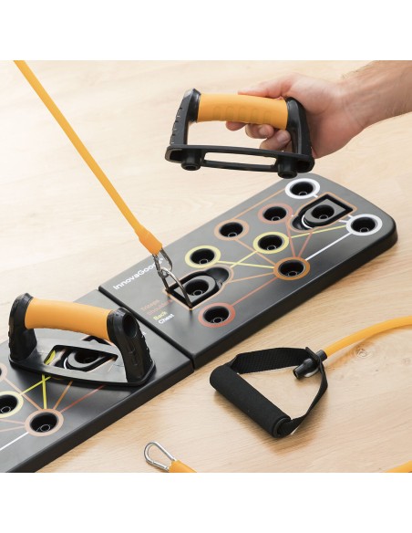 Planche de Pompes Push-Up avec Bandes de Résistance et Guide d'exercices Pulsher InnovaGoods