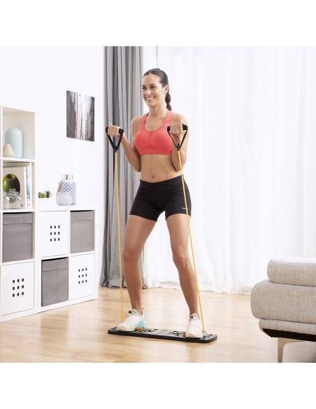 Planche de Pompes Push-Up avec Bandes de Résistance et Guide d'exercices Pulsher InnovaGoods