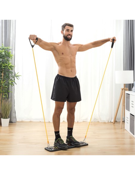 Planche de Pompes Push-Up avec Bandes de Résistance et Guide d'exercices Pulsher InnovaGoods