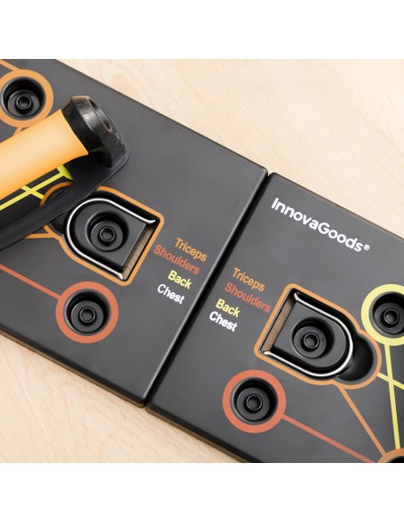 Planche de Pompes Push-Up avec Bandes de Résistance et Guide d'exercices Pulsher InnovaGoods