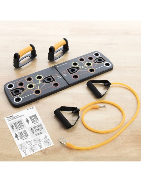 Planche de Pompes Push-Up avec Bandes de Résistance et Guide d'exercices Pulsher InnovaGoods