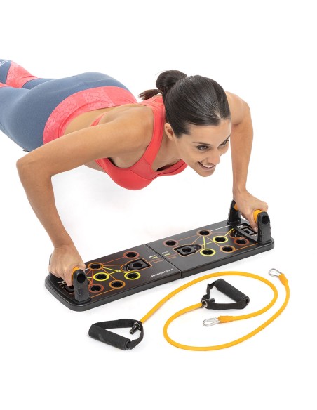 Planche de Pompes Push-Up avec Bandes de Résistance et Guide d'exercices Pulsher InnovaGoods