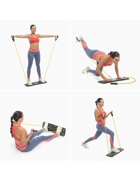 Planche de Pompes Push-Up avec Bandes de Résistance et Guide d'exercices Pulsher InnovaGoods