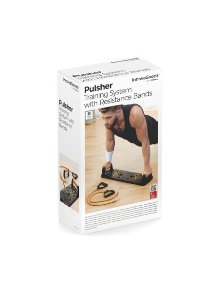 Planche de Pompes Push-Up avec Bandes de Résistance et Guide d'exercices Pulsher InnovaGoods