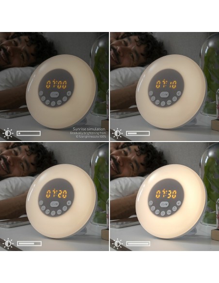 Réveil matin rechargeable avec enceinte Sunrilk InnovaGoods