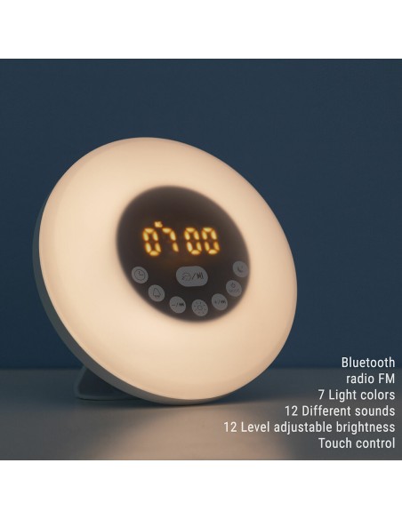 Réveil matin rechargeable avec enceinte Sunrilk InnovaGoods