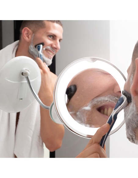 Miroir grossissant à LED avec bras flexible et ventouse Mizoom InnovaGoods