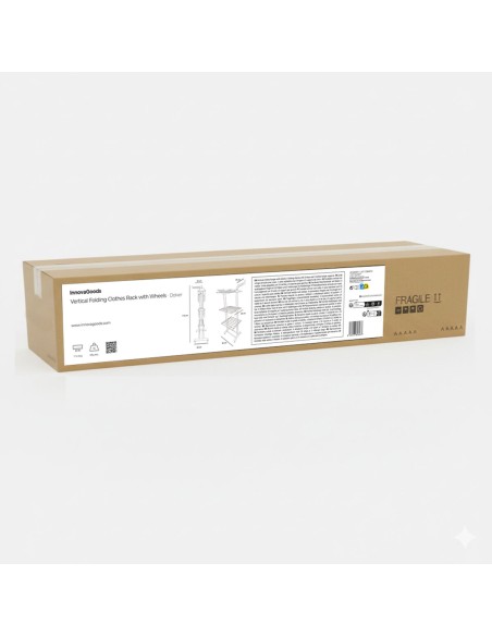 Étendoir Pliant Vertical à Roulettes Dolver InnovaGoods 24 Barres