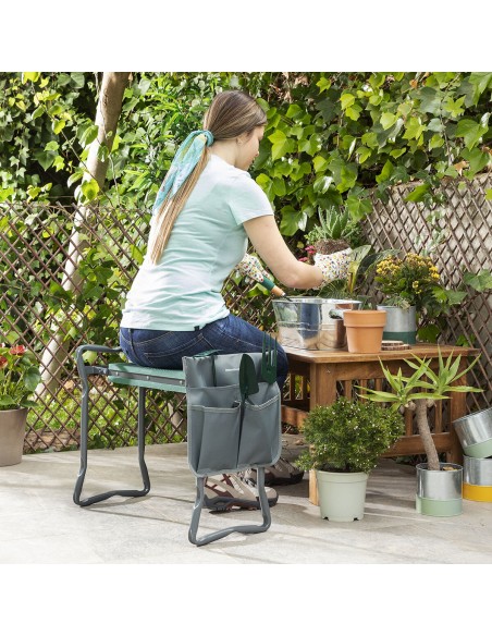 Banc de jardin pliable Situl 3‑en‑1 avec sac – Pratique et stable