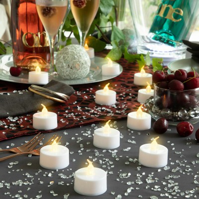 Bougies chauffe‑plat LED (lot de 12) – Ambiance chaleureuse