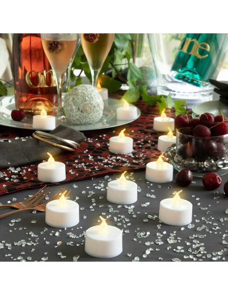 Bougies chauffe‑plat LED (lot de 12) – Ambiance chaleureuse