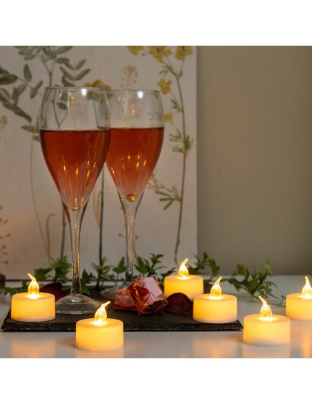 Bougies chauffe‑plat LED (lot de 12) – Ambiance chaleureuse