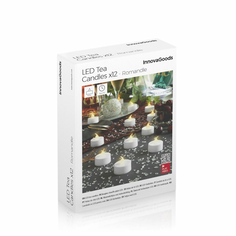 Bougies chauffe‑plat LED (lot de 12) – Ambiance chaleureuse