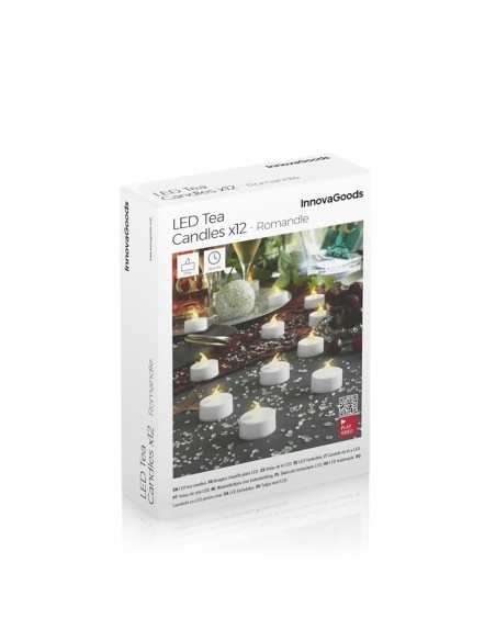 Bougies chauffe‑plat LED (lot de 12) – Ambiance chaleureuse