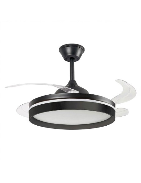 Ventilateur plafond LED rétractable InnovaGoods – Silence, lumière & 6 vitesses