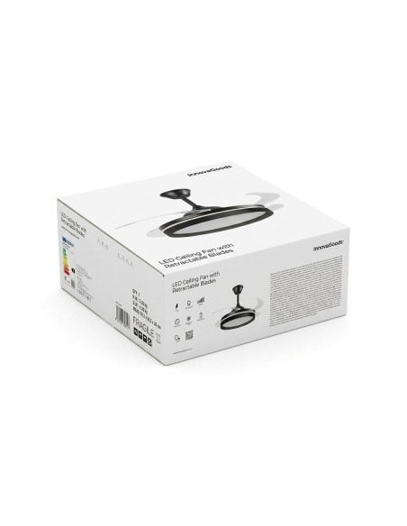 Ventilateur plafond LED rétractable InnovaGoods – Silence, lumière & 6 vitesses