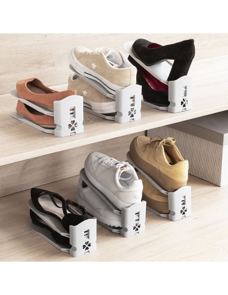 Range‑chaussures réglables (6 unités) – Organisation verticale