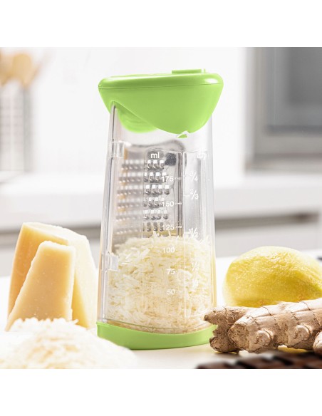 Râpe avec récipient et couvercle de distributeur 3 en 1 Cheezy InnovaGoods
