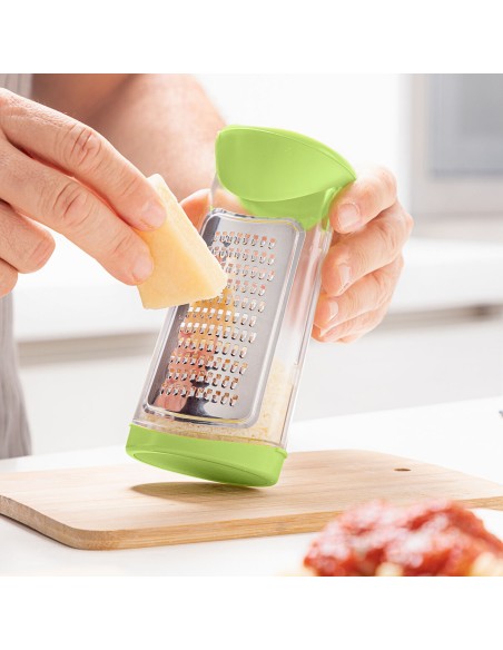 Râpe avec récipient et couvercle de distributeur 3 en 1 Cheezy InnovaGoods