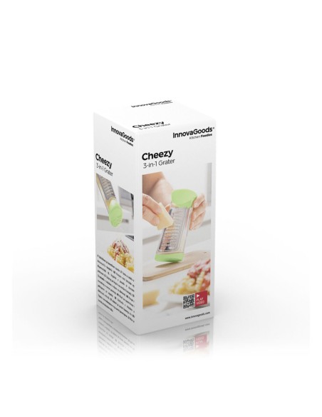 Râpe avec récipient et couvercle de distributeur 3 en 1 Cheezy InnovaGoods