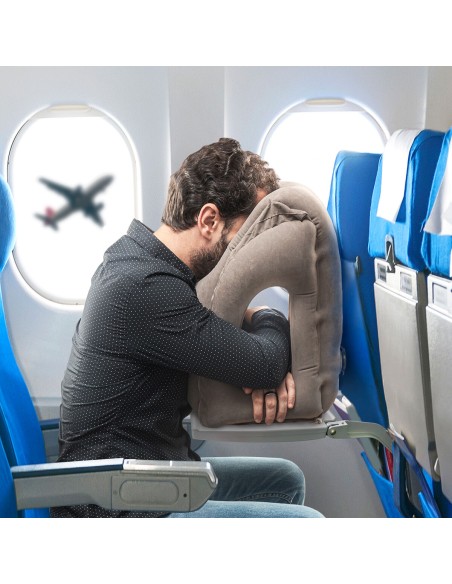 Oreiller de Voyage Gonflable Frontal Snoozy InnovaGoods