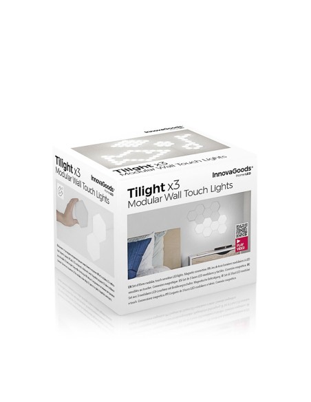 Ensemble de Panneaux LED Modulaires Magnétiques et Tactiles Tilight InnovaGoods (Pack de 3)