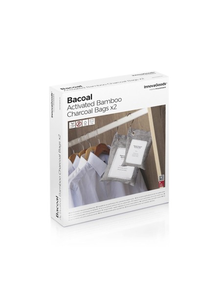 Ensemble de Sacs Purificateurs d’Air avec Charbon Actif Bacoal InnovaGoods (pack de 2)