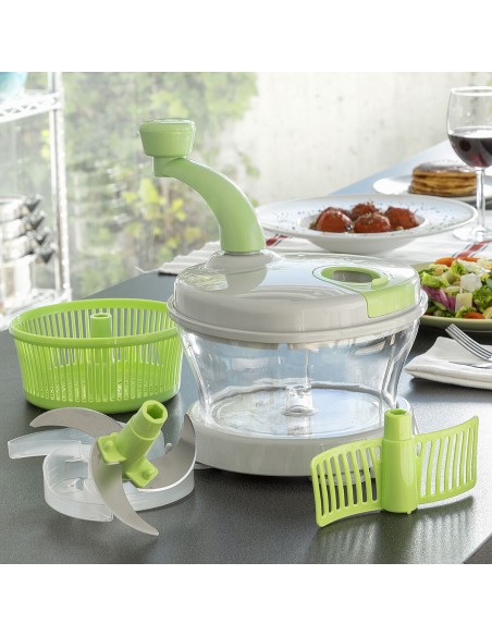 Centrifugeuse, Hachoir et Mixeur à Main 4 en 1 avec Accessoires et Recettes Chopix InnovaGoods