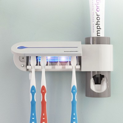 Stérilisateur Brosse à Dents UV avec Support et Distributeur de Dentifrice Smiluv InnovaGoods 2