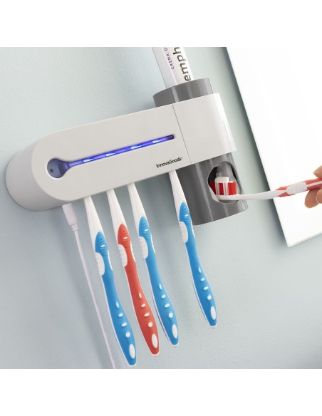 Stérilisateur Brosse à Dents UV avec Support et Distributeur de Dentifrice Smiluv InnovaGoods