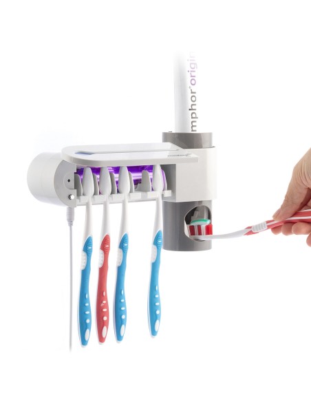 Stérilisateur Brosse à Dents UV avec Support et Distributeur de Dentifrice Smiluv InnovaGoods