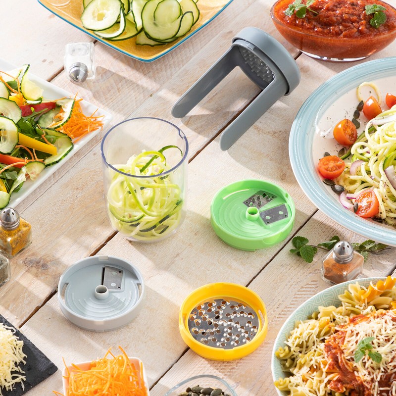 Coupe‑légumes spirale & râpe Vigizer – Polyvalent et compact