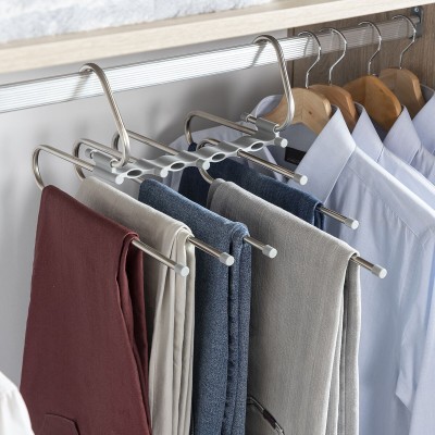 Cintre multiple pantalon 5‑en‑1 – Gain de place et organisation
