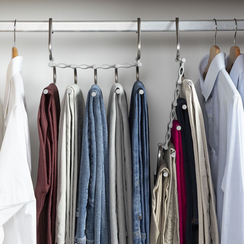 Cintre multiple pantalon 5‑en‑1 – Gain de place et organisation