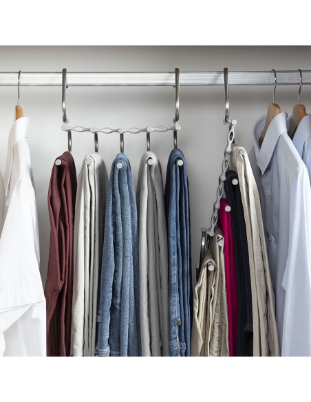 Cintre multiple pantalon 5‑en‑1 – Gain de place et organisation