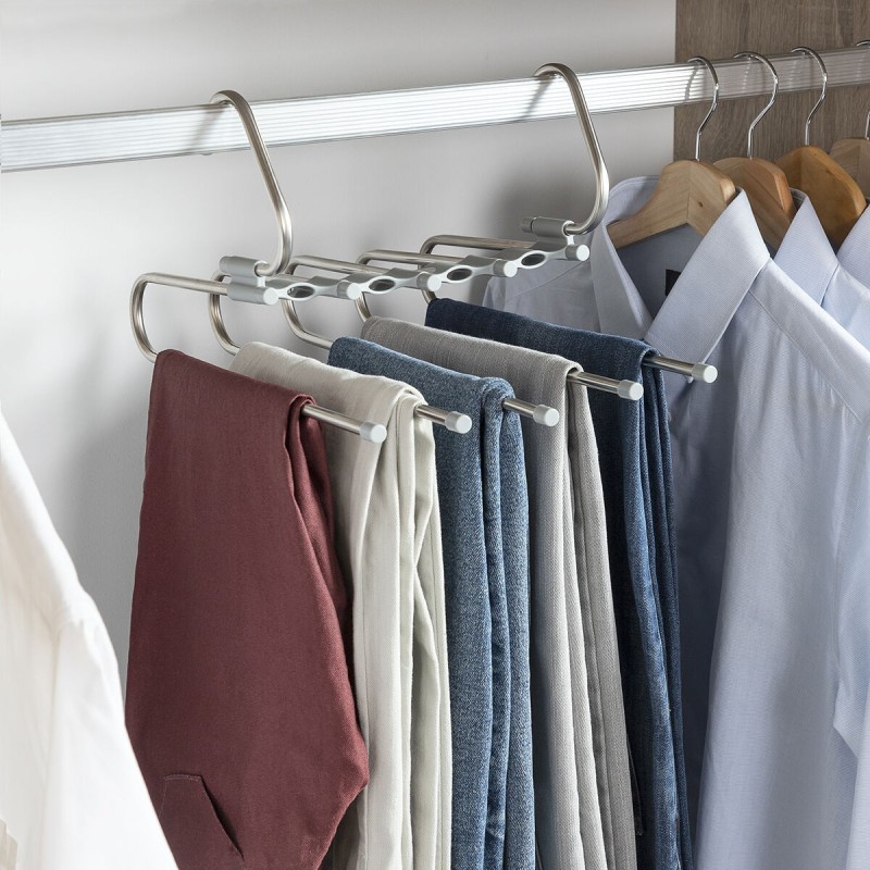 Cintre multiple pantalon 5‑en‑1 – Gain de place et organisation