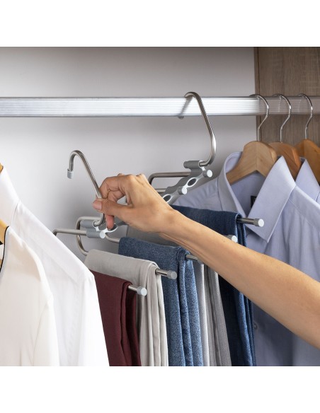 Cintre multiple pantalon 5‑en‑1 – Gain de place et organisation