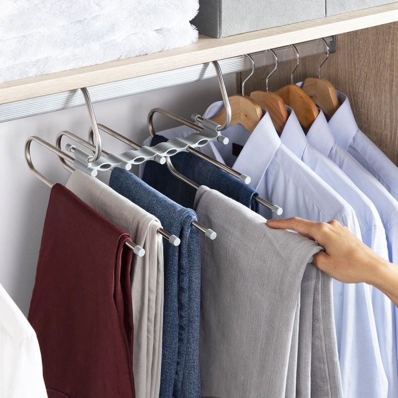 Cintre multiple pantalon 5‑en‑1 – Gain de place et organisation