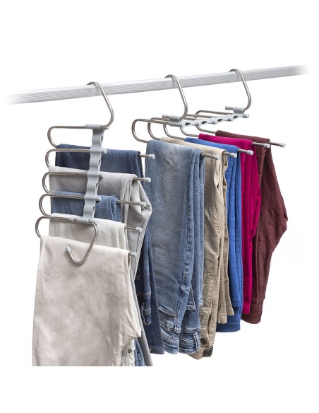 Cintre multiple pantalon 5‑en‑1 – Gain de place et organisation