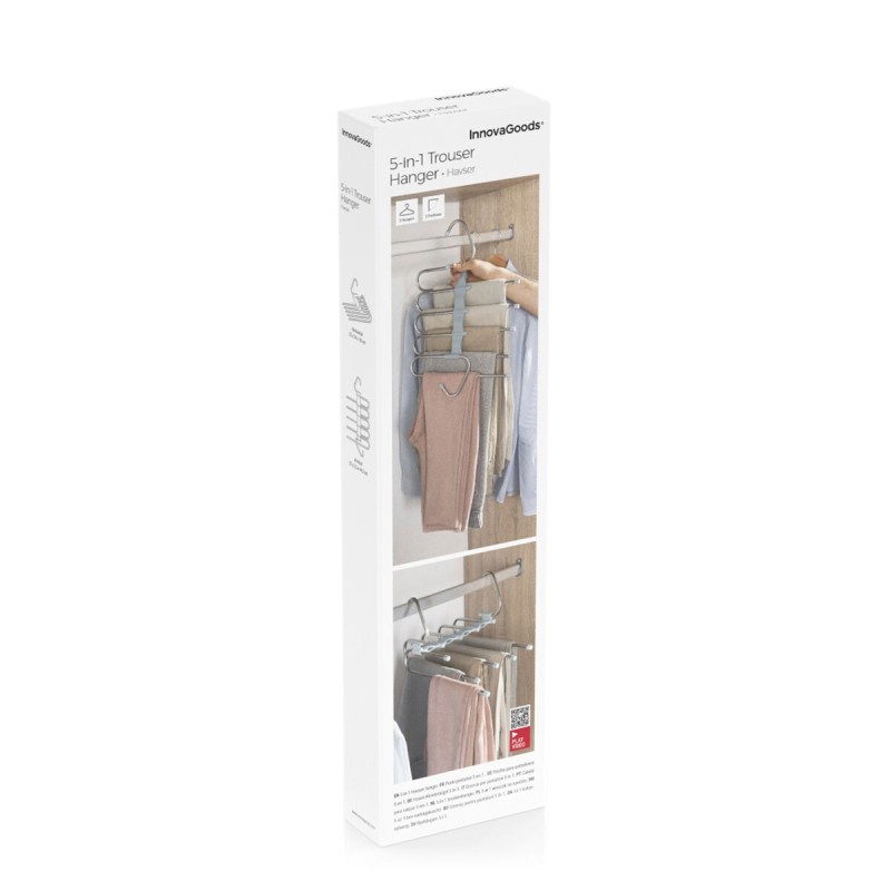 Cintre multiple pantalon 5‑en‑1 – Gain de place et organisation