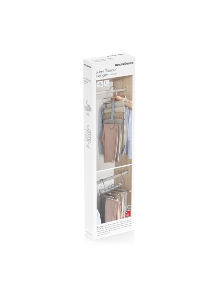 Cintre multiple pantalon 5‑en‑1 – Gain de place et organisation