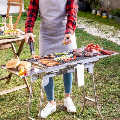 Barbecue pliable ExelQ inox sans fumée – Portable et propre