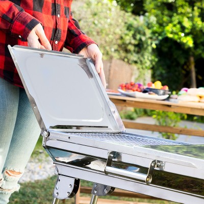 Barbecue pliable ExelQ inox sans fumée – Portable et propre 2