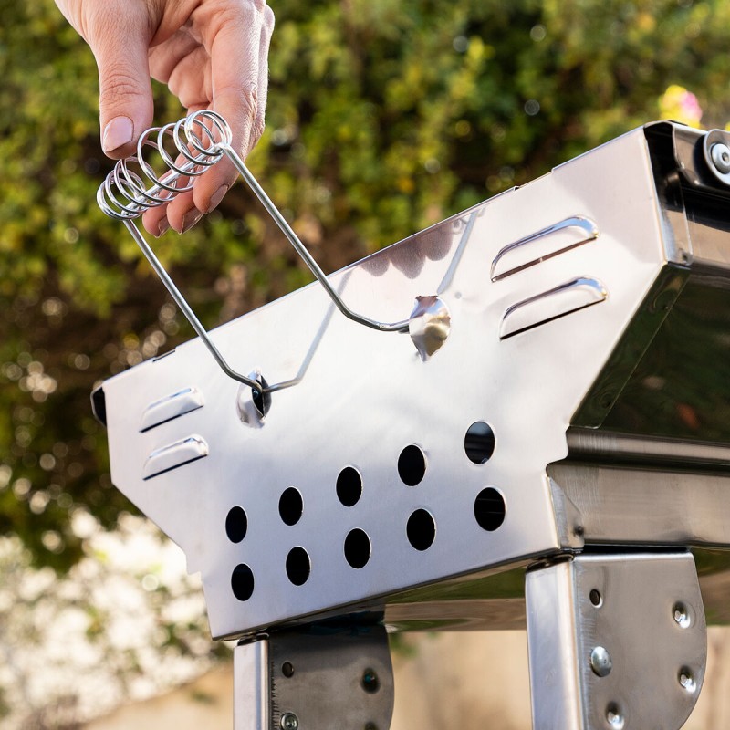 Barbecue pliable ExelQ inox sans fumée – Portable et propre
